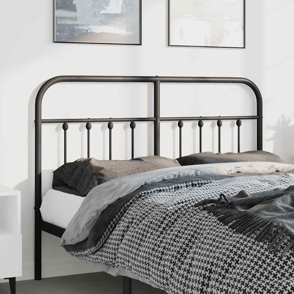 vidaXL Metalowe wymienne wezgłowie, czarne, 150 cm