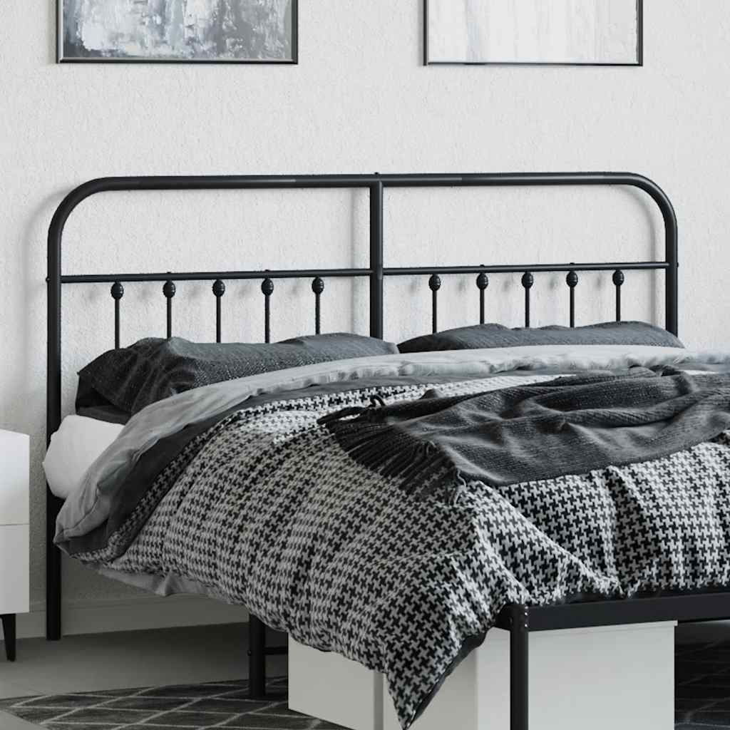 vidaXL Metalowe wymienne wezgłowie, czarne, 160 cm