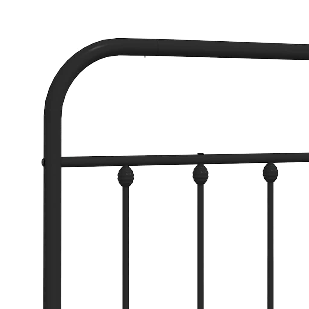 vidaXL Metalowe wymienne wezgłowie, czarne, 193 cm