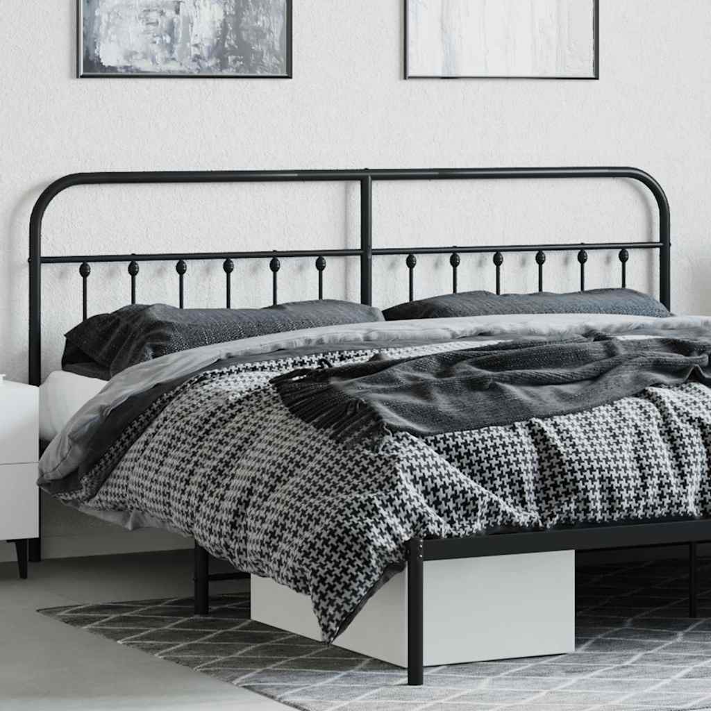 vidaXL Metalowe wymienne wezgłowie, czarne, 200 cm