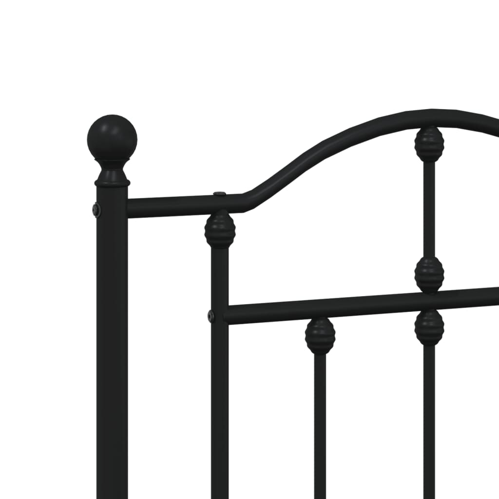 vidaXL Metalowe wymienne wezgłowie, czarne, 120 cm