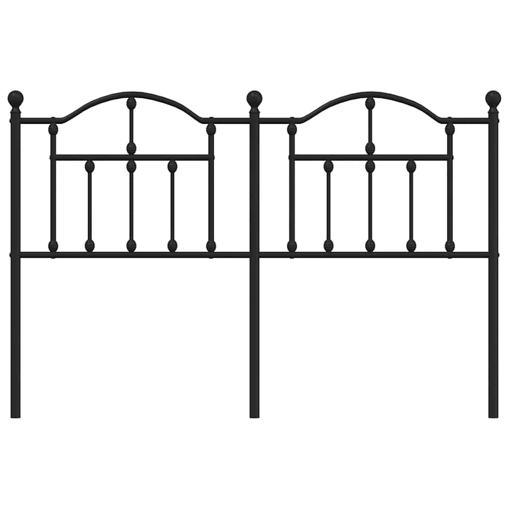 vidaXL Metalowe wymienne wezgłowie, czarne, 135 cm
