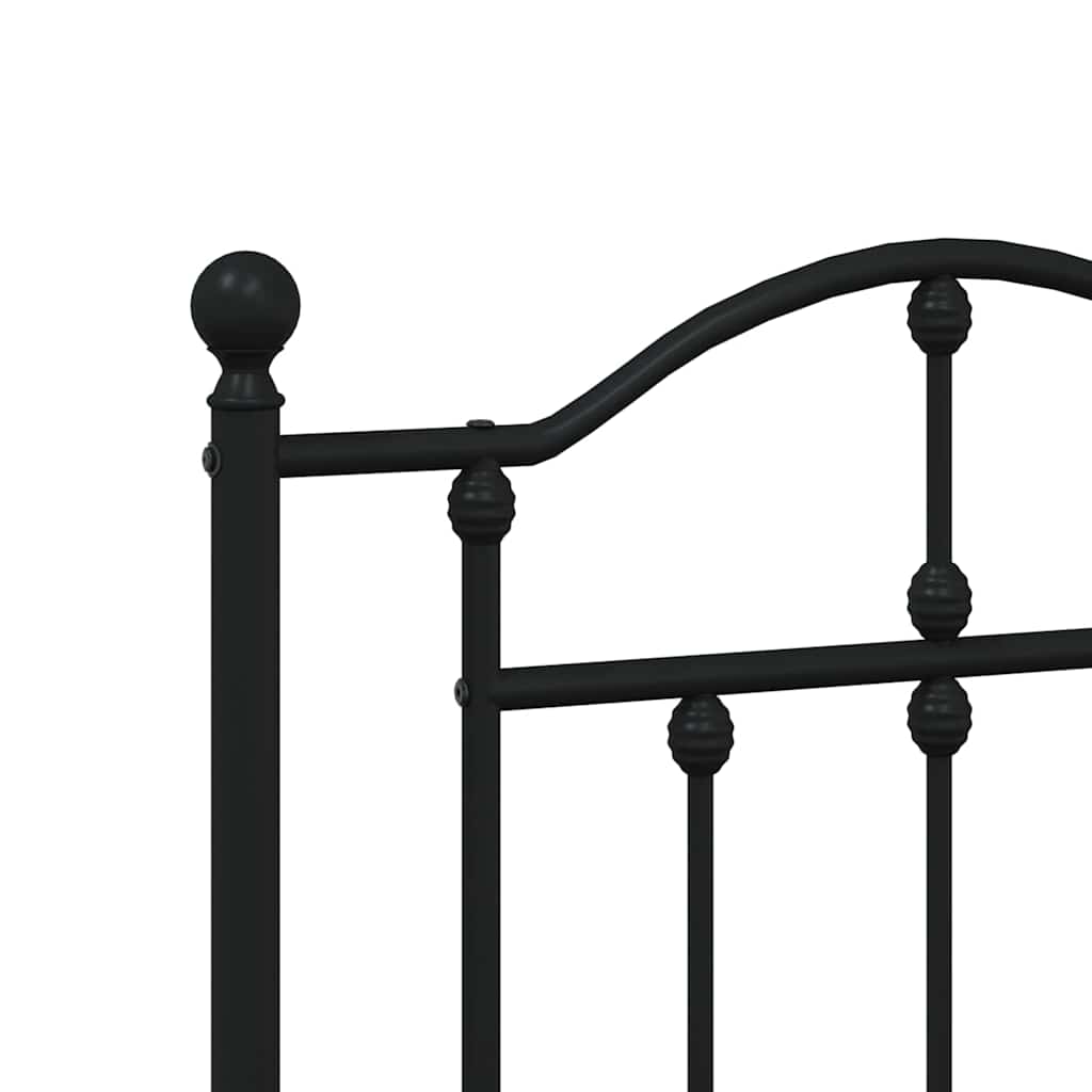 vidaXL Metalowe wymienne wezgłowie, czarne, 135 cm