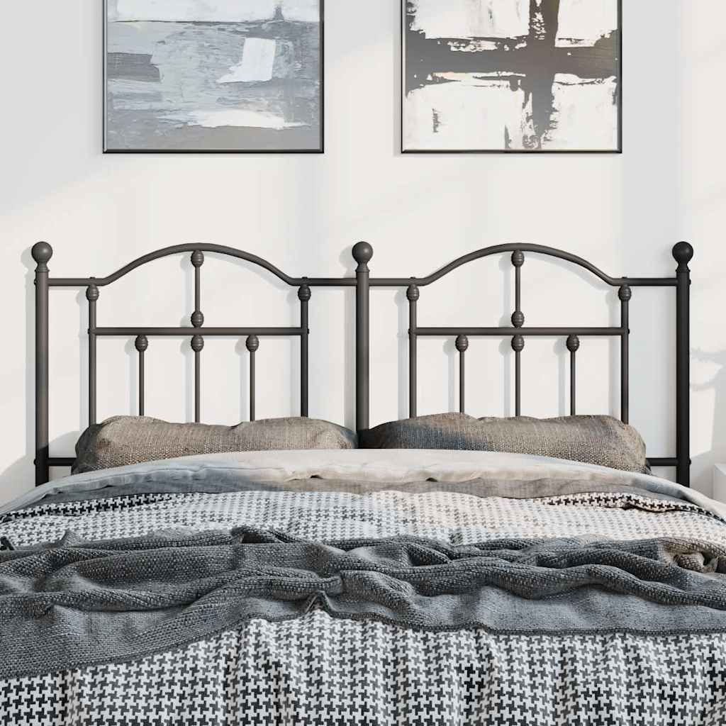 vidaXL Metalowe wymienne wezgłowie, czarne, 150 cm