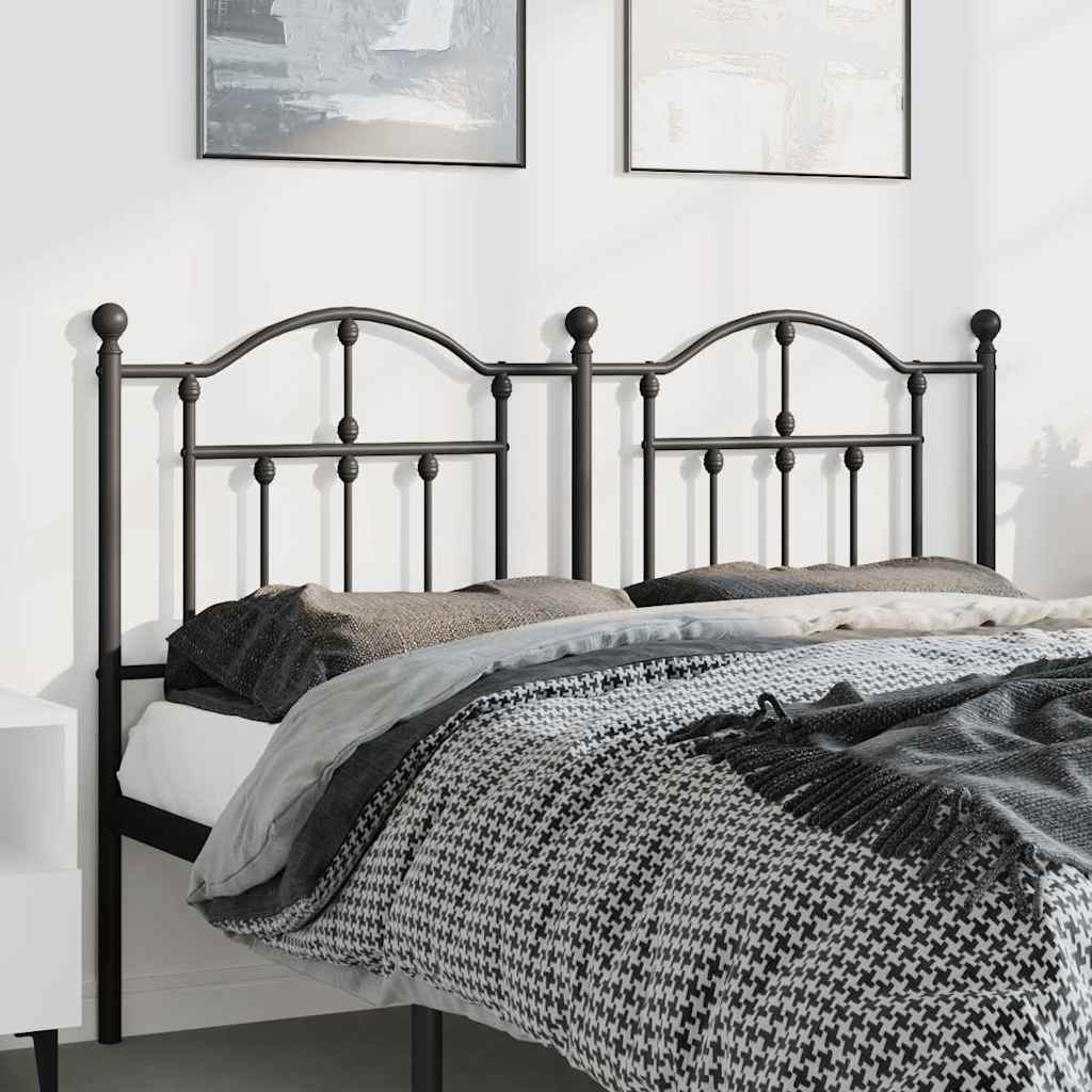 vidaXL Metalowe wymienne wezgłowie, czarne, 150 cm