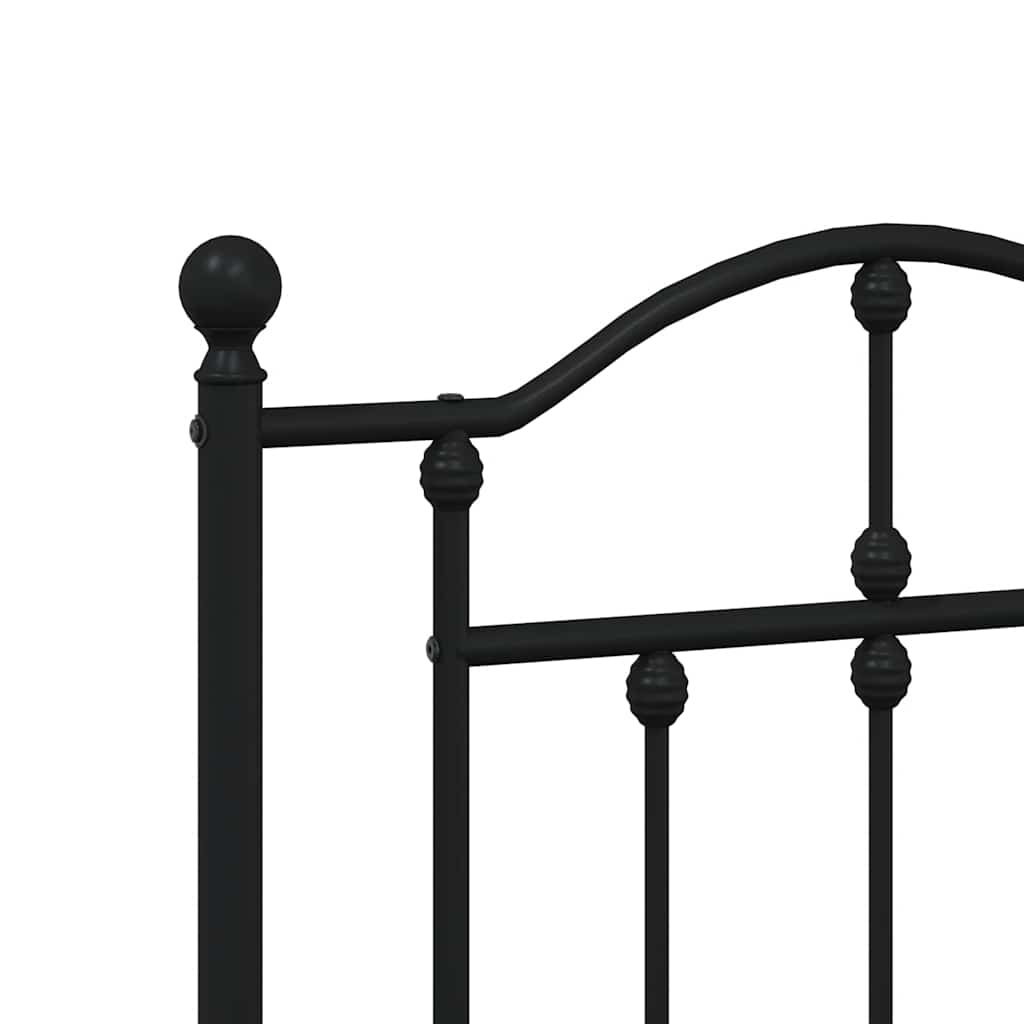 vidaXL Metalowe wymienne wezgłowie, czarne, 160 cm