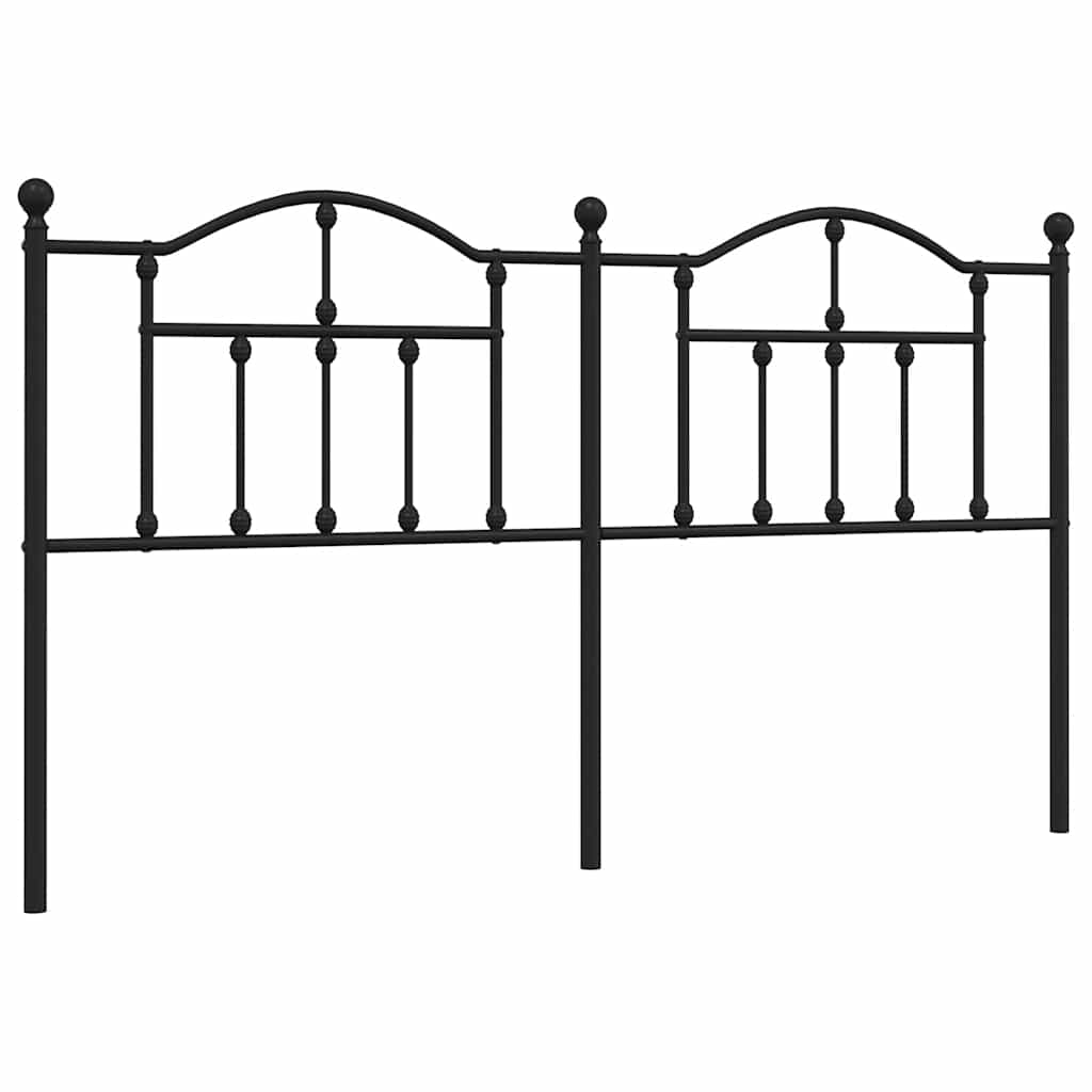 vidaXL Metalowe wymienne wezgłowie, czarne, 180 cm
