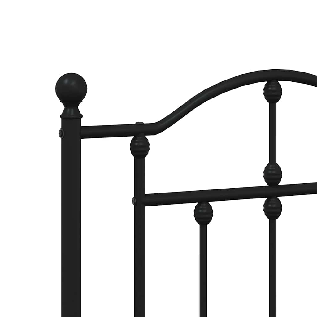 vidaXL Metalowe wymienne wezgłowie, czarne, 180 cm