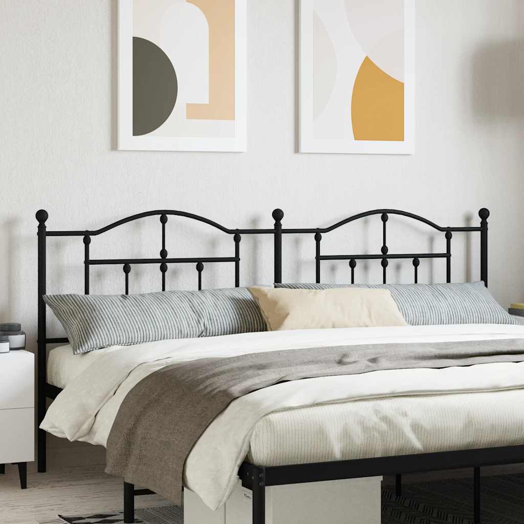 vidaXL Metalowe wymienne wezgłowie, czarne, 200 cm