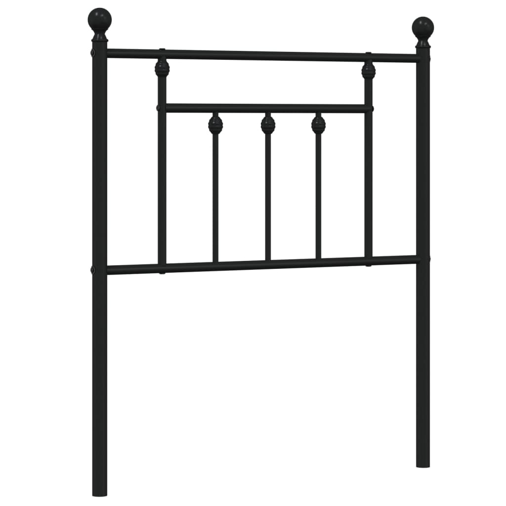 vidaXL Metalowe wymienne wezgłowie, czarne, 75 cm