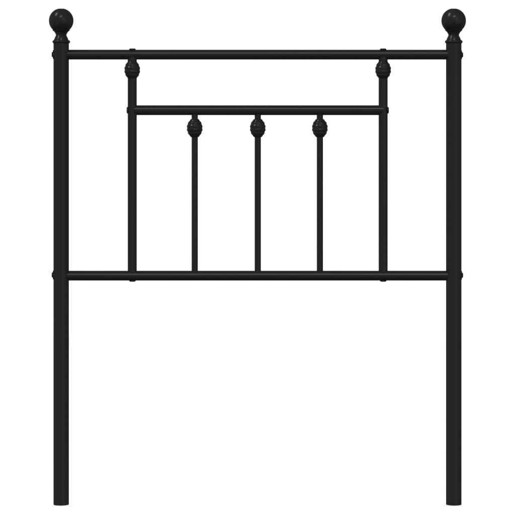 vidaXL Metalowe wymienne wezgłowie, czarne, 75 cm