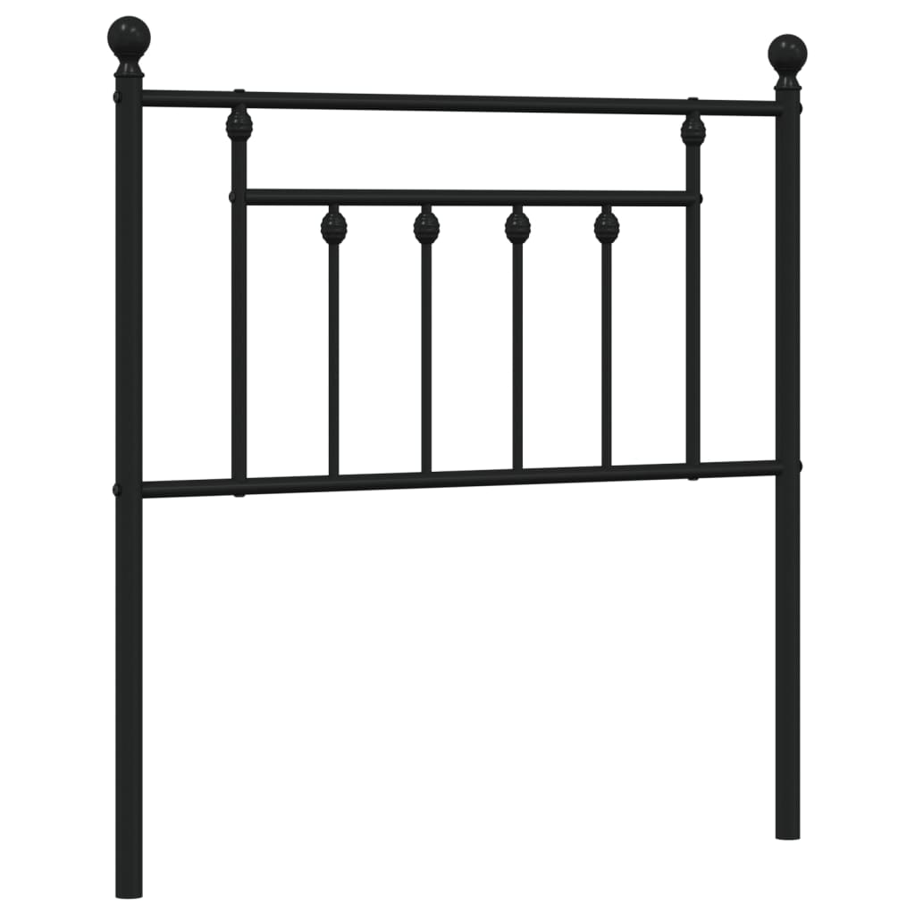 vidaXL Metalowe wymienne wezgłowie, czarne, 80 cm