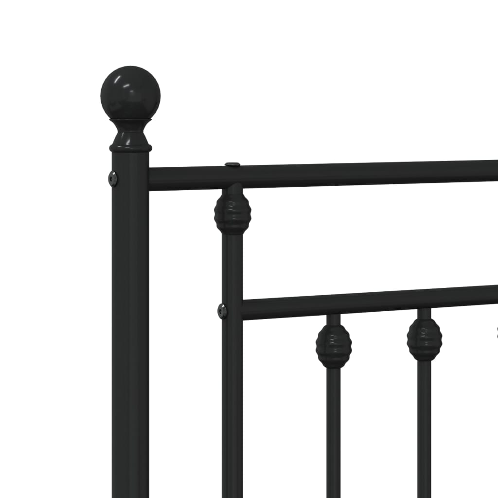 vidaXL Metalowe wymienne wezgłowie, czarne, 80 cm