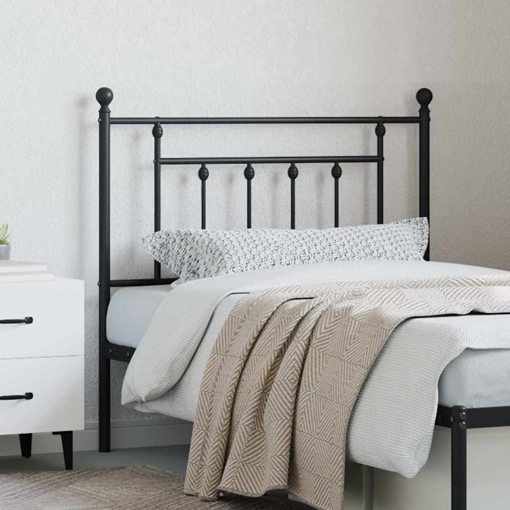 vidaXL Metalowe wymienne wezgłowie, czarne, 90 cm