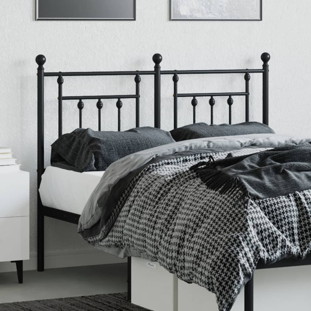 vidaXL Metalowe wymienne wezgłowie, czarne, 120 cm