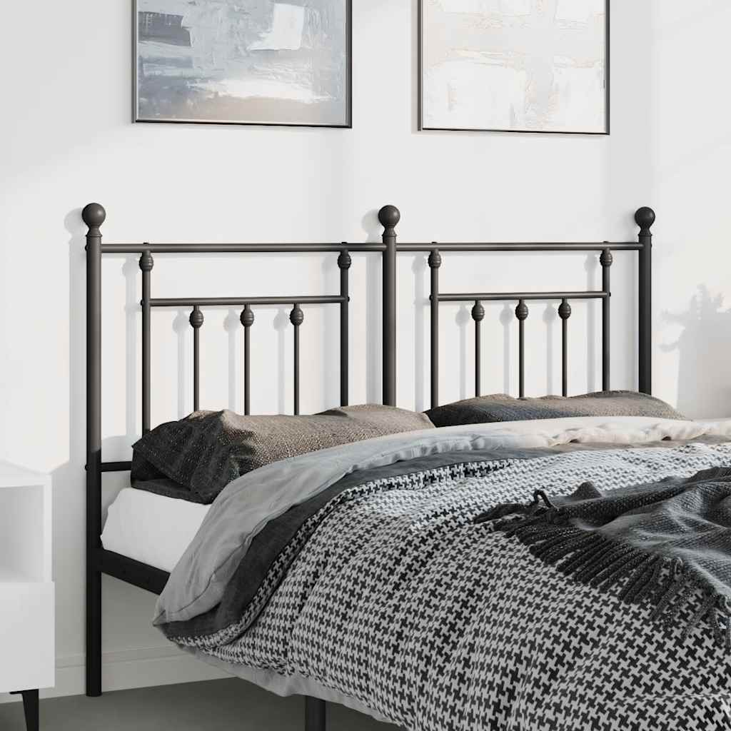 vidaXL Metalowe wymienne wezgłowie, czarne, 135 cm