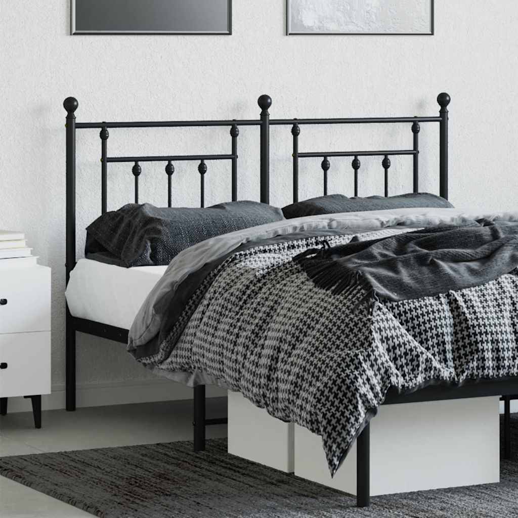 vidaXL Metalowe wymienne wezgłowie, czarne, 140 cm