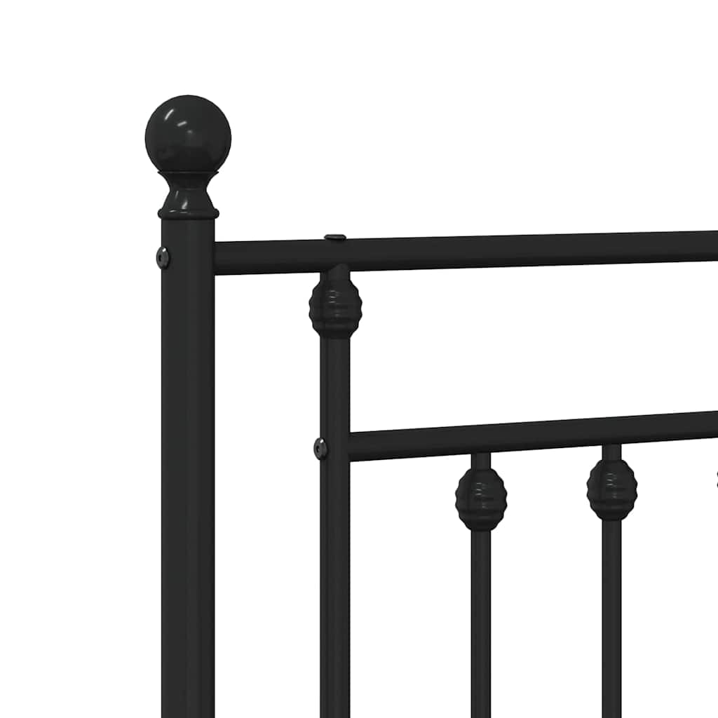 vidaXL Metalowe wymienne wezgłowie, czarne, 140 cm