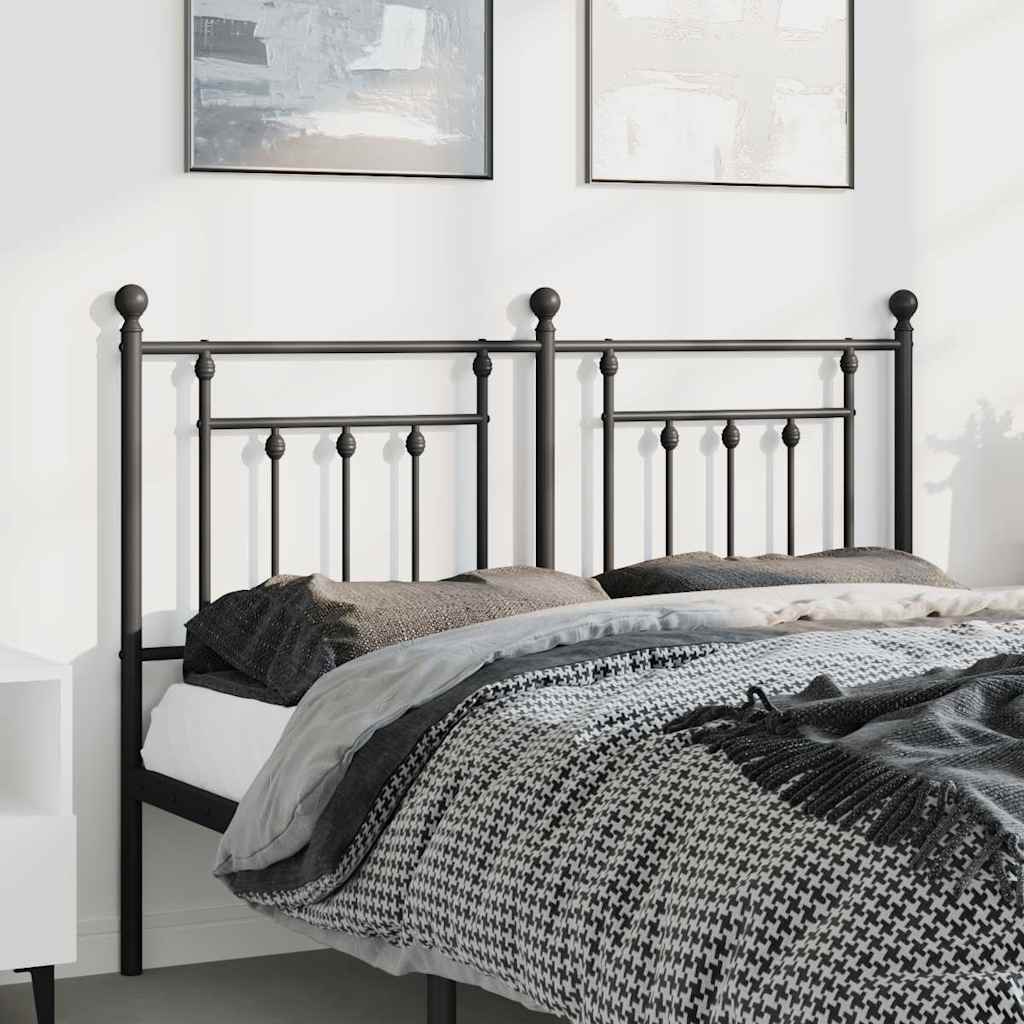 vidaXL Metalowe wymienne wezgłowie, czarne, 150 cm