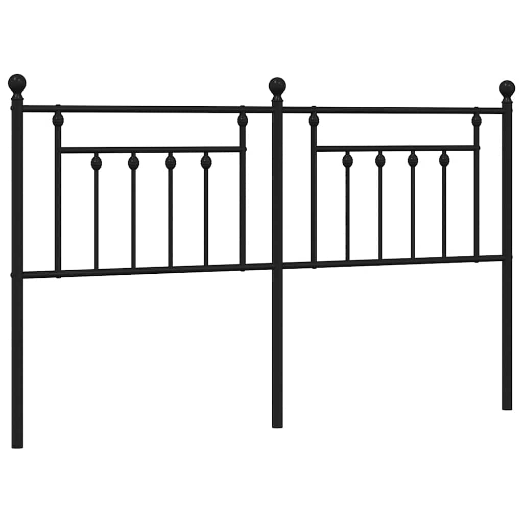 vidaXL Metalowe wymienne wezgłowie, czarne, 160 cm