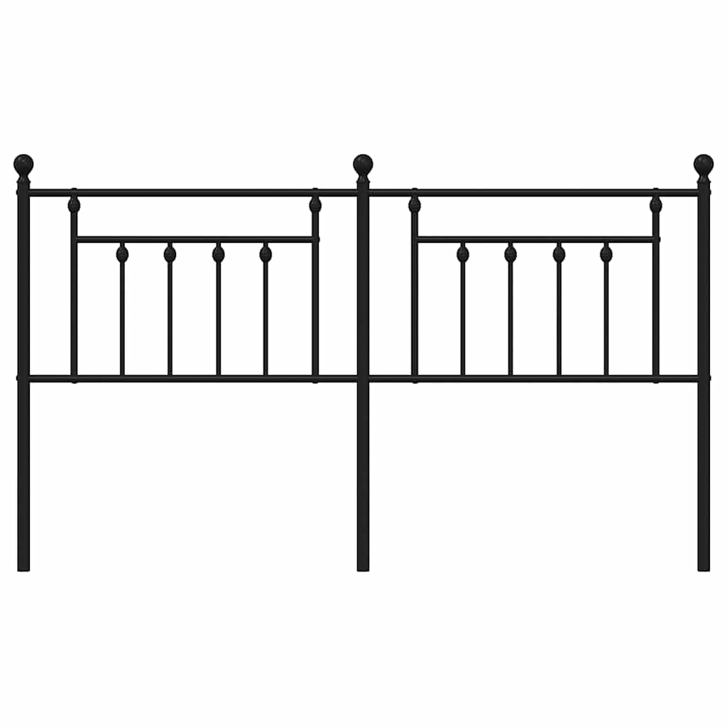 vidaXL Metalowe wymienne wezgłowie, czarne, 160 cm