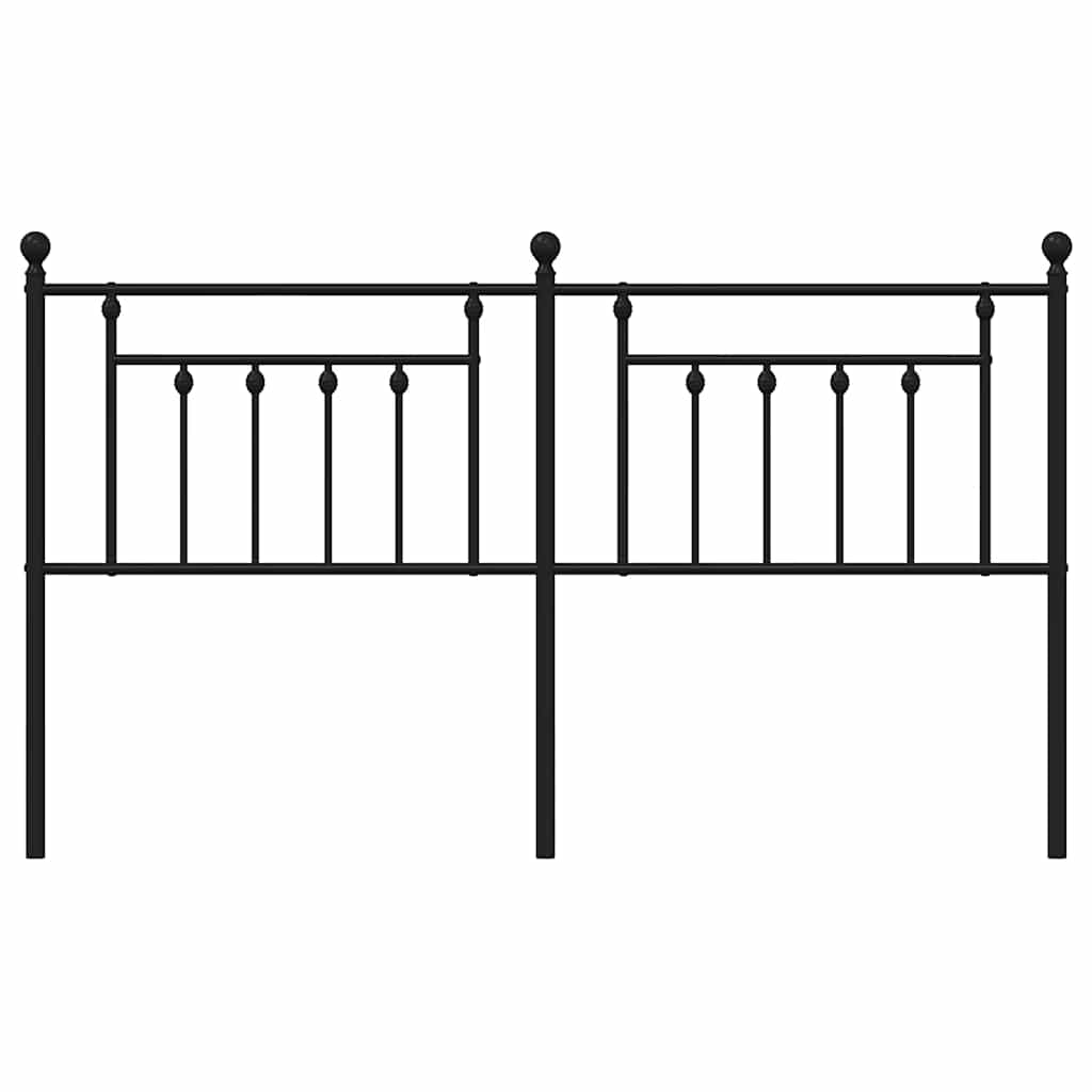 vidaXL Metalowe wymienne wezgłowie, czarne, 180 cm