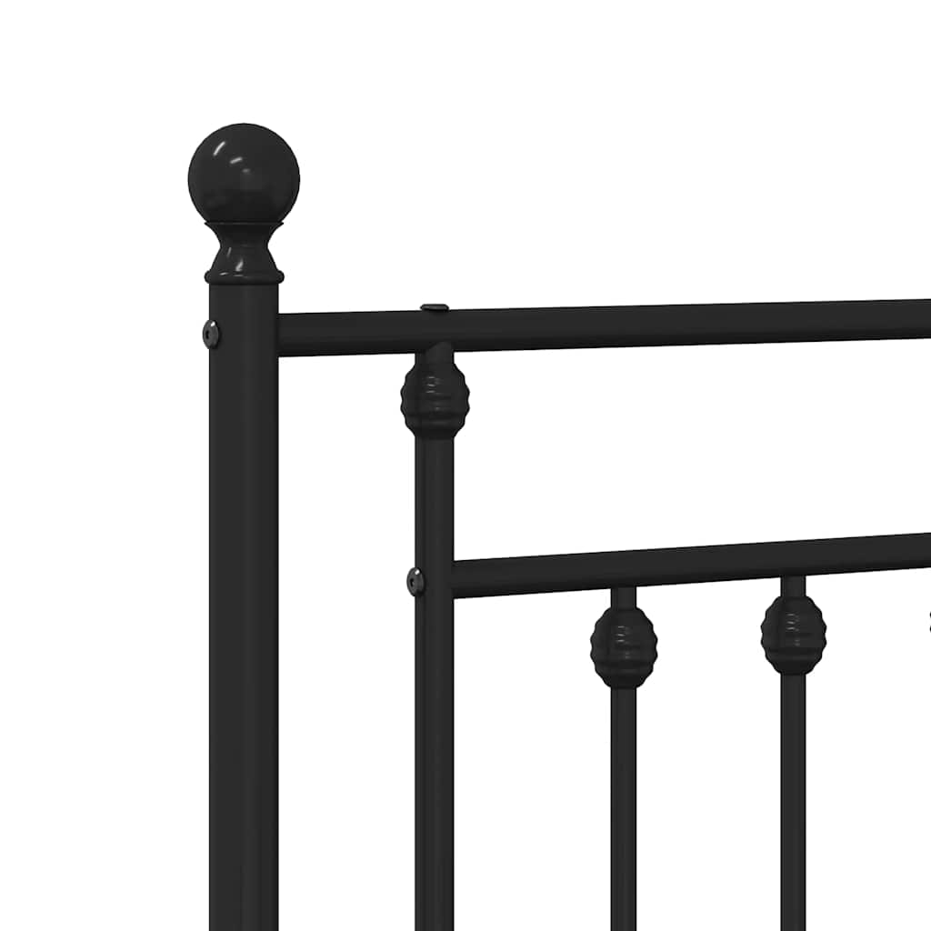 vidaXL Metalowe wymienne wezgłowie, czarne, 180 cm