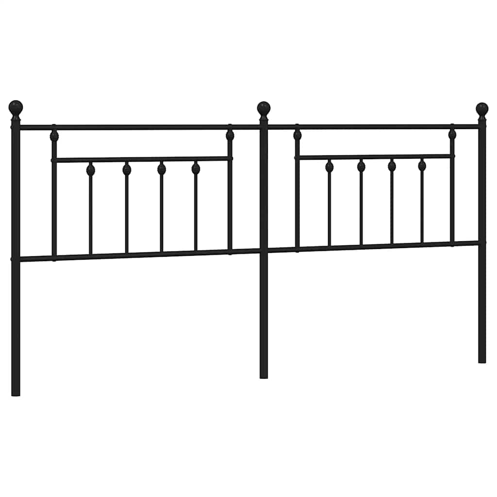 vidaXL Metalowe wymienne wezgłowie, czarne, 193 cm
