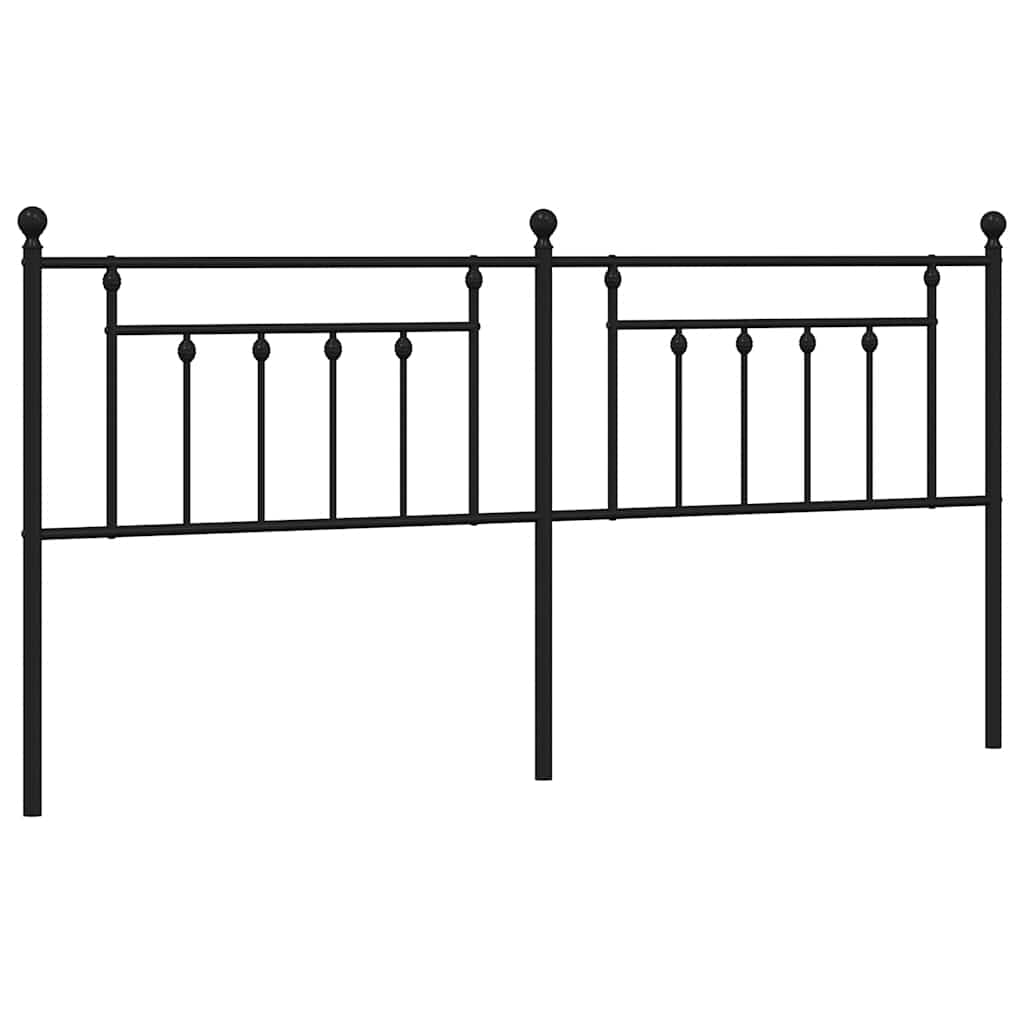 vidaXL Metalowe wymienne wezgłowie, czarne, 200 cm