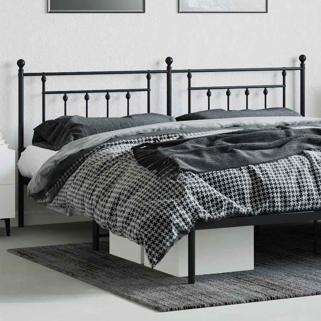 vidaXL Metalowe wymienne wezgłowie, czarne, 200 cm