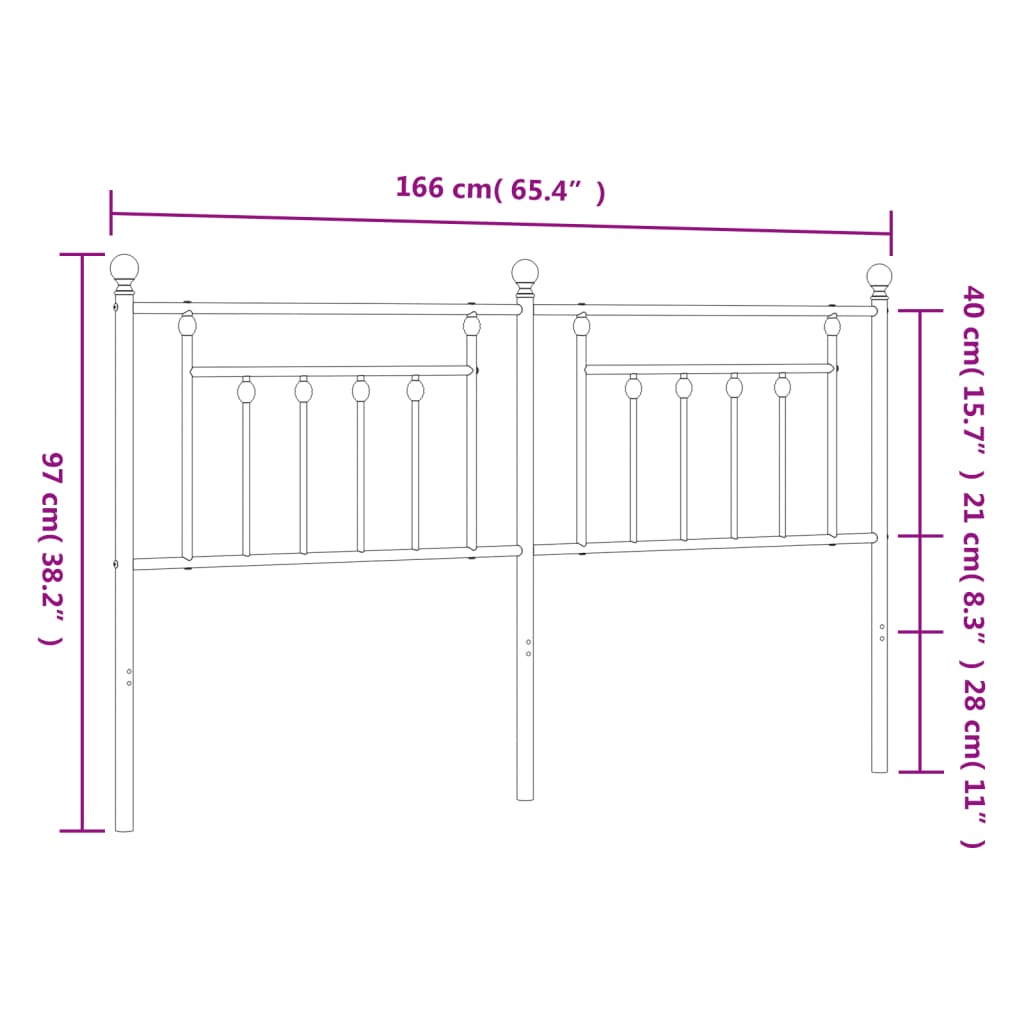 vidaXL Metalowe wymienne wezgłowie, białe, 160 cm