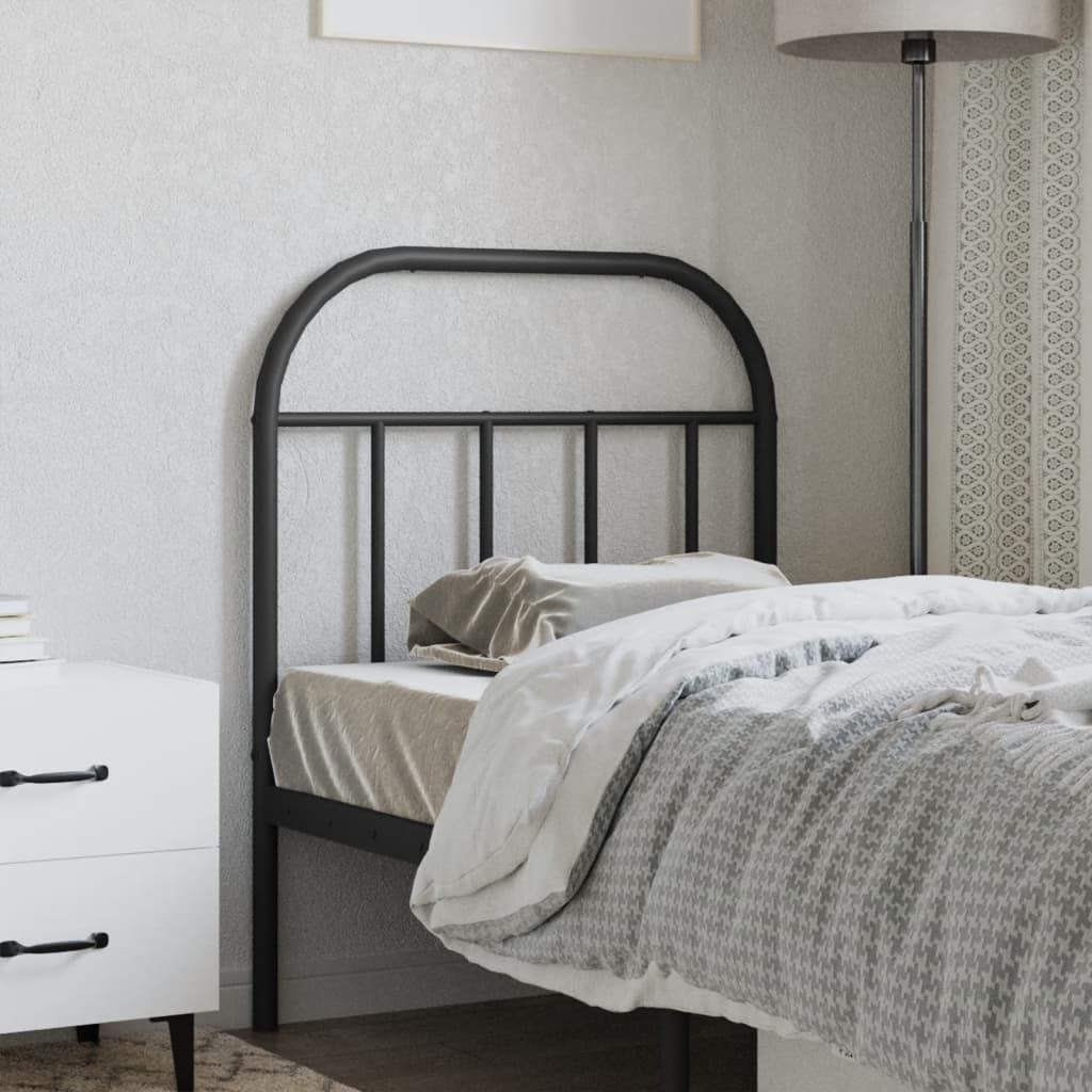 vidaXL Metalowe wymienne wezgłowie, czarne, 75 cm
