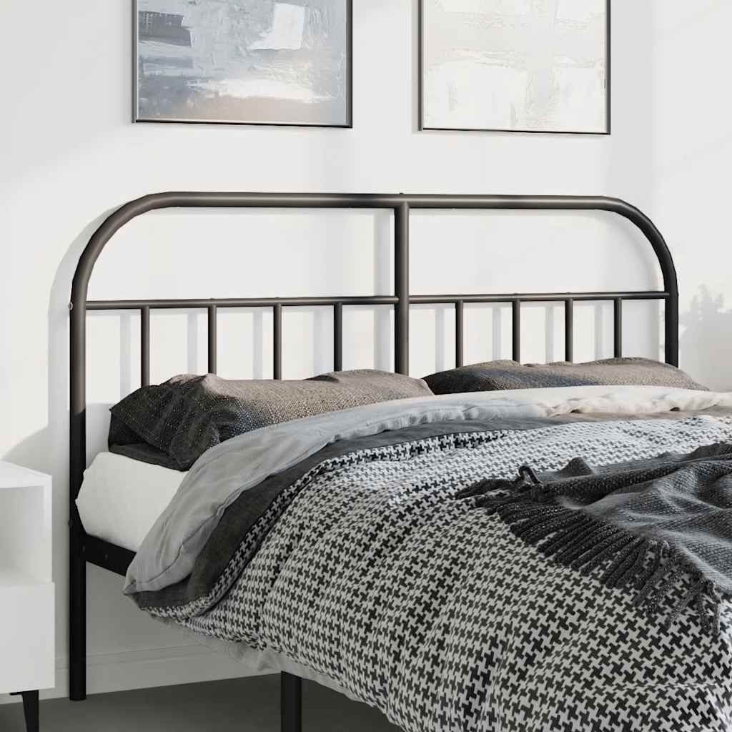 vidaXL Metalowe wymienne wezgłowie, czarne, 135 cm