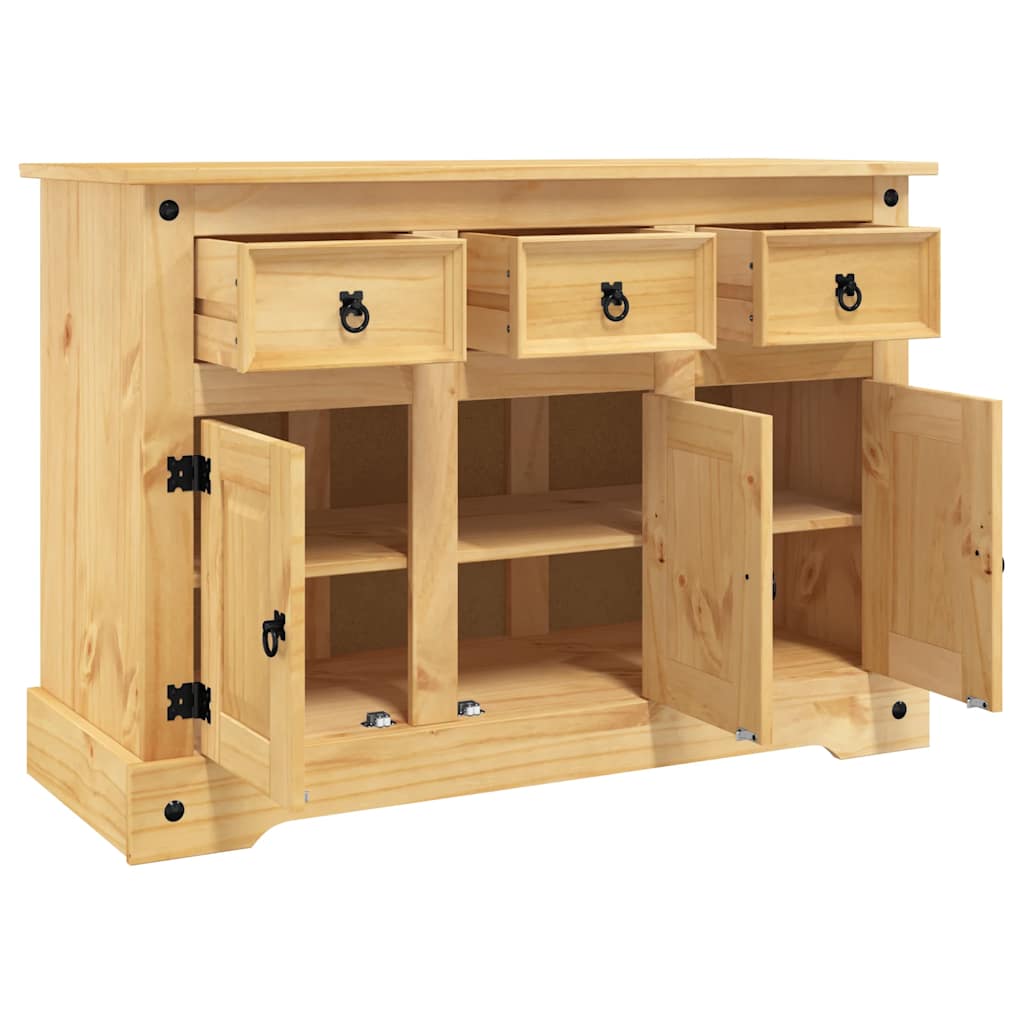 vidaXL Komoda "Corona" Brązowa 112x44x78 cm Drewno lite Sosna Meksykańska