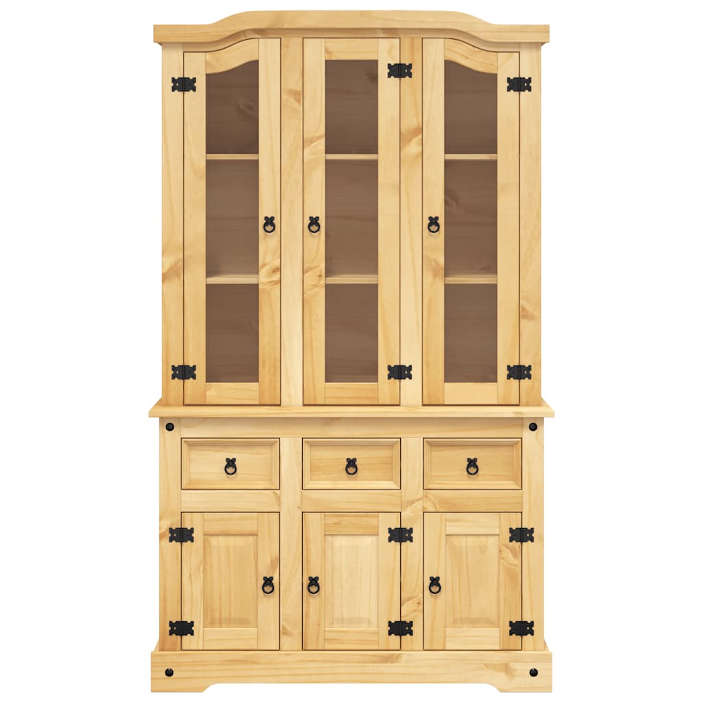 vidaXL Kredens Corona, brąz, 112x43x196 cm, drewno sosny meksykańskiej
