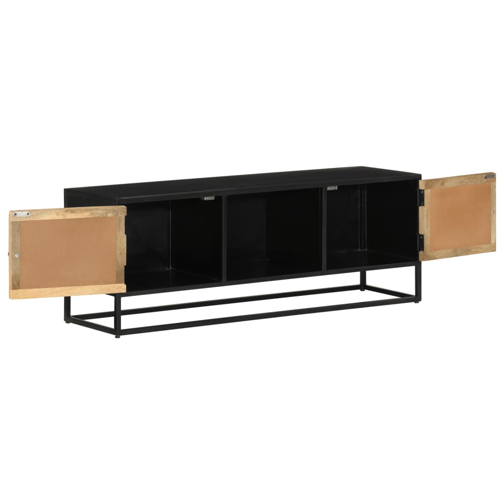 vidaXL Szafka pod TV, 110x30x40 cm, lite drewno mango i żelazo