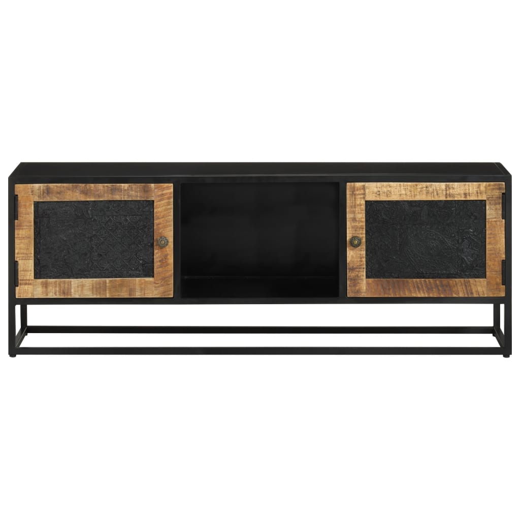 vidaXL Szafka pod TV, 110x30x40 cm, lite drewno mango i żelazo