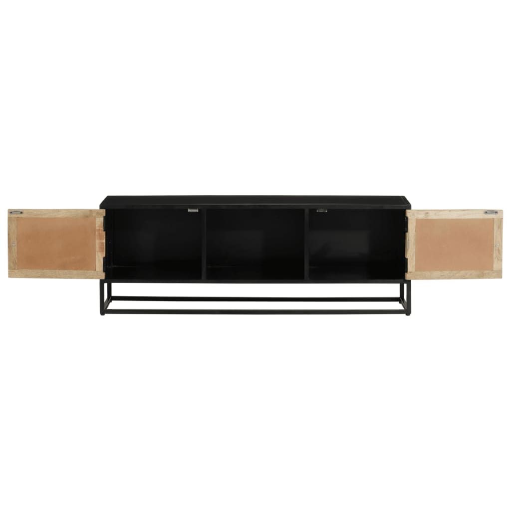 vidaXL Szafka pod TV, 110x30x40 cm, lite drewno mango i żelazo