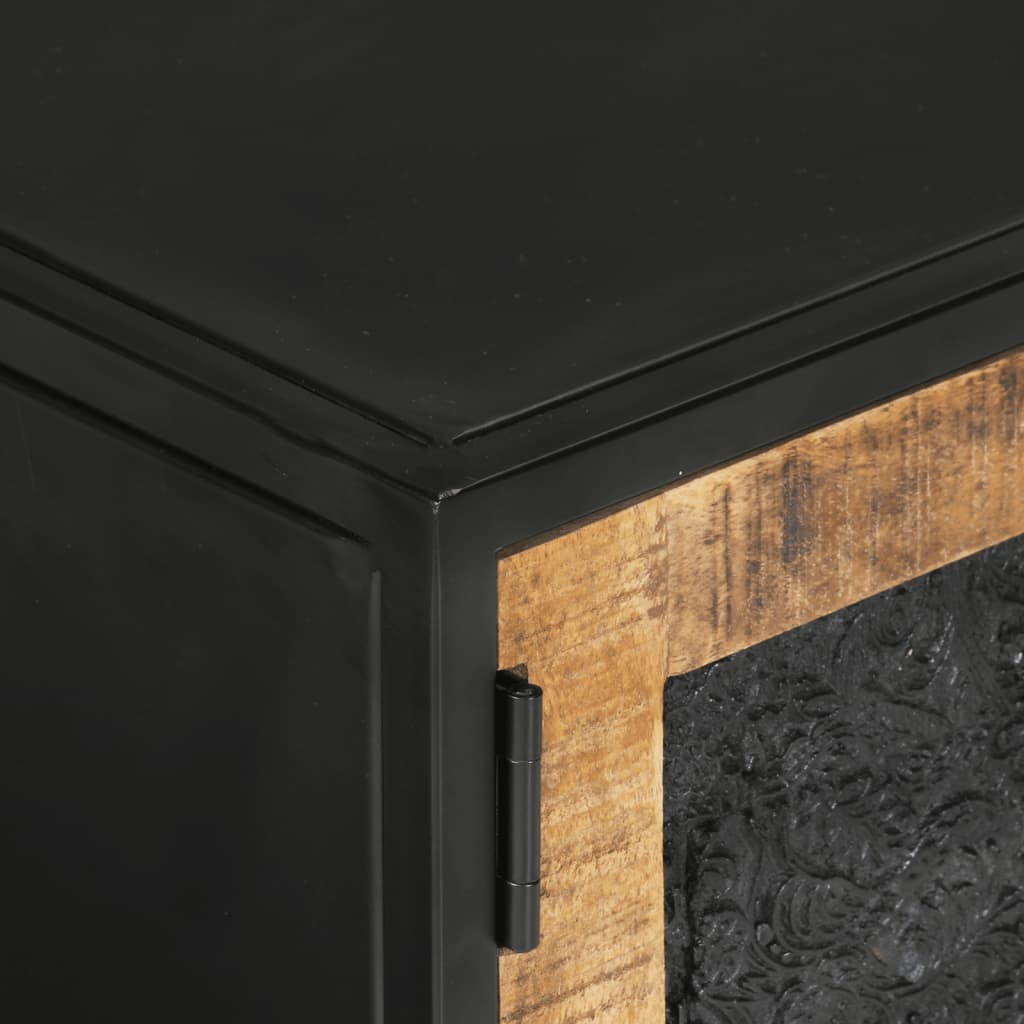 vidaXL Szafka pod TV, 110x30x40 cm, lite drewno mango i żelazo