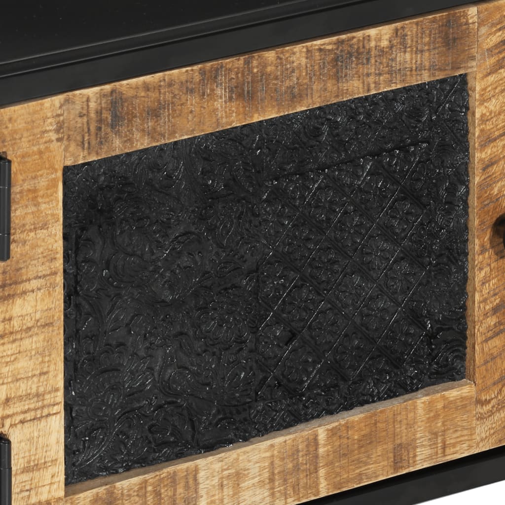 vidaXL Szafka pod TV, 110x30x40 cm, lite drewno mango i żelazo