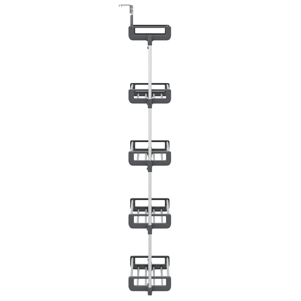 vidaXL Organizer na drzwi z 5 półkami, 52x20x135 cm, aluminium