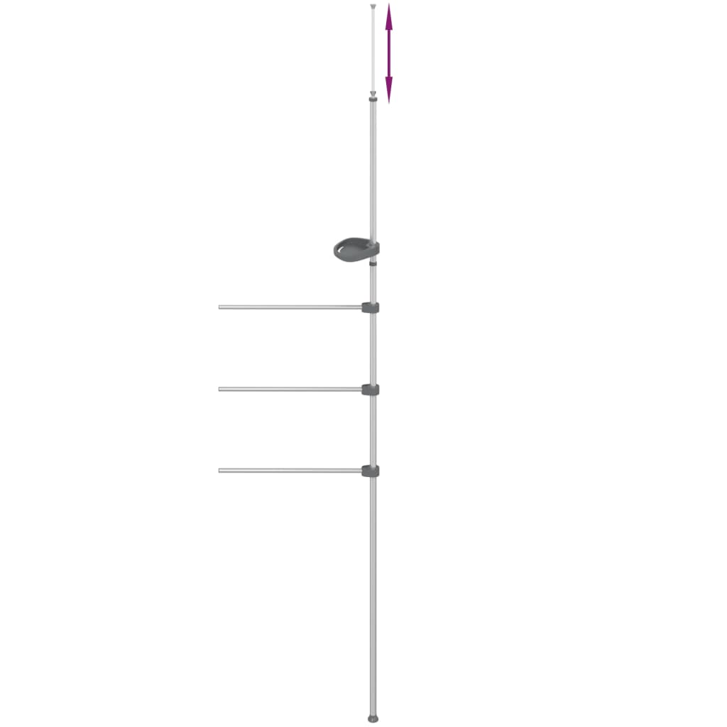 vidaXL Wieszak na ręczniki, 47x280 cm, aluminium