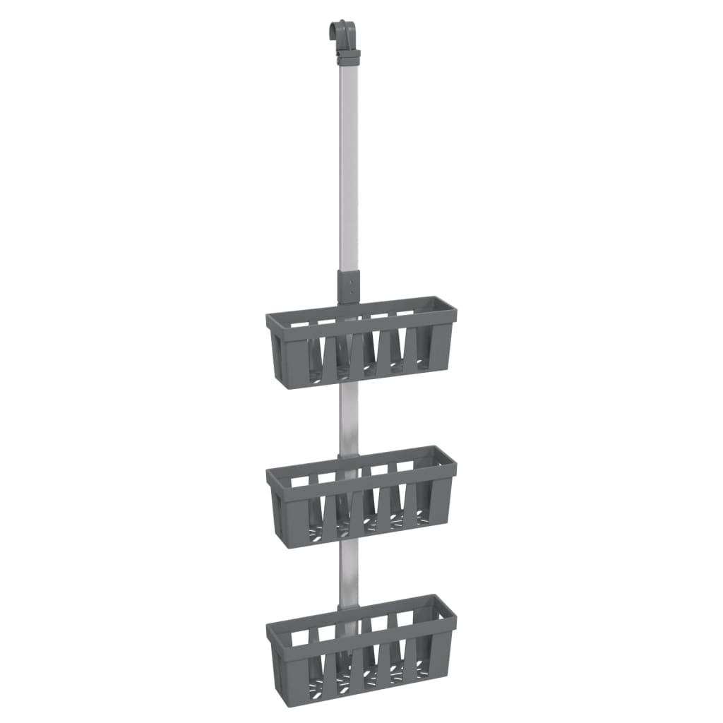 vidaXL Wiszące półki pod prysznic, 30x15x(67-105) cm, aluminium