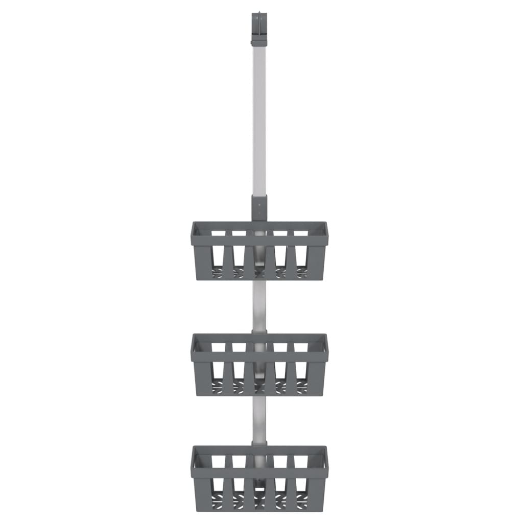 vidaXL Wiszące półki pod prysznic, 30x15x(67-105) cm, aluminium