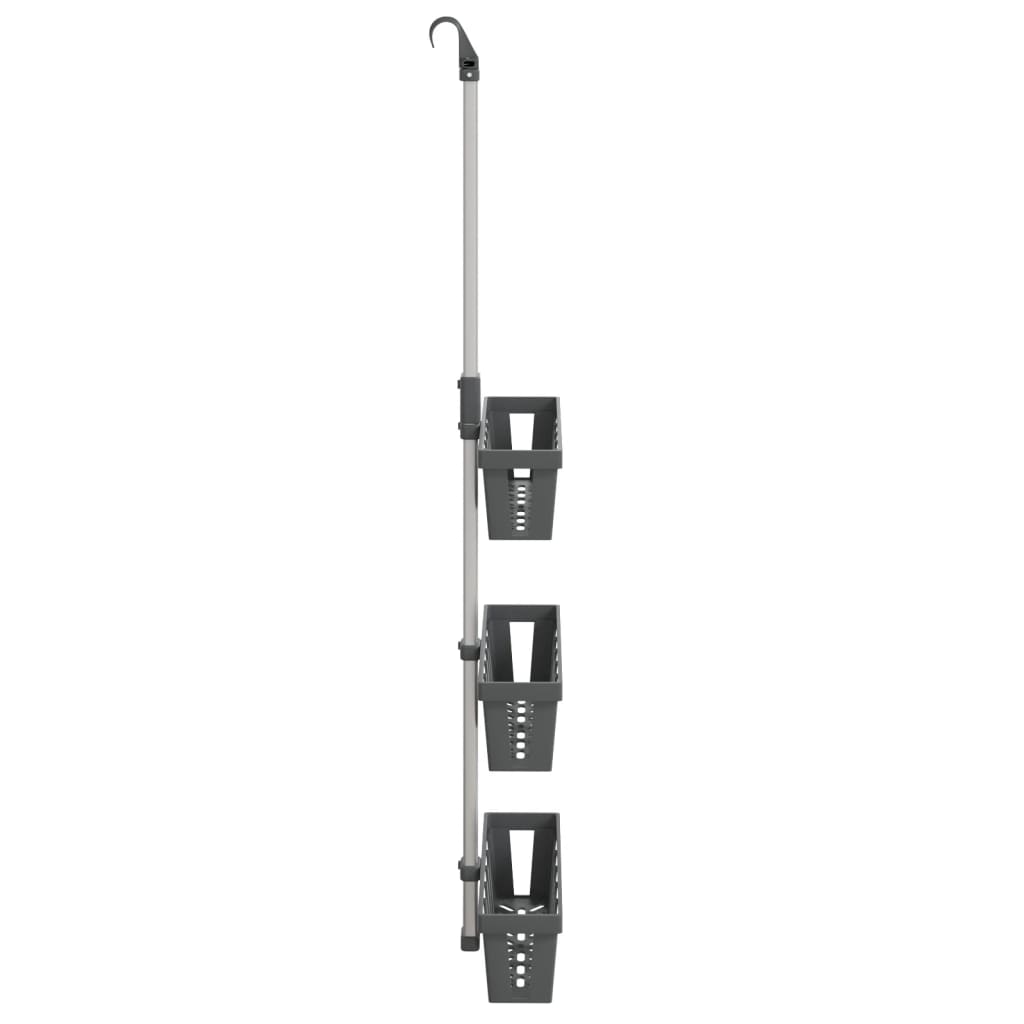 vidaXL Wiszące półki pod prysznic, 30x15x(67-105) cm, aluminium