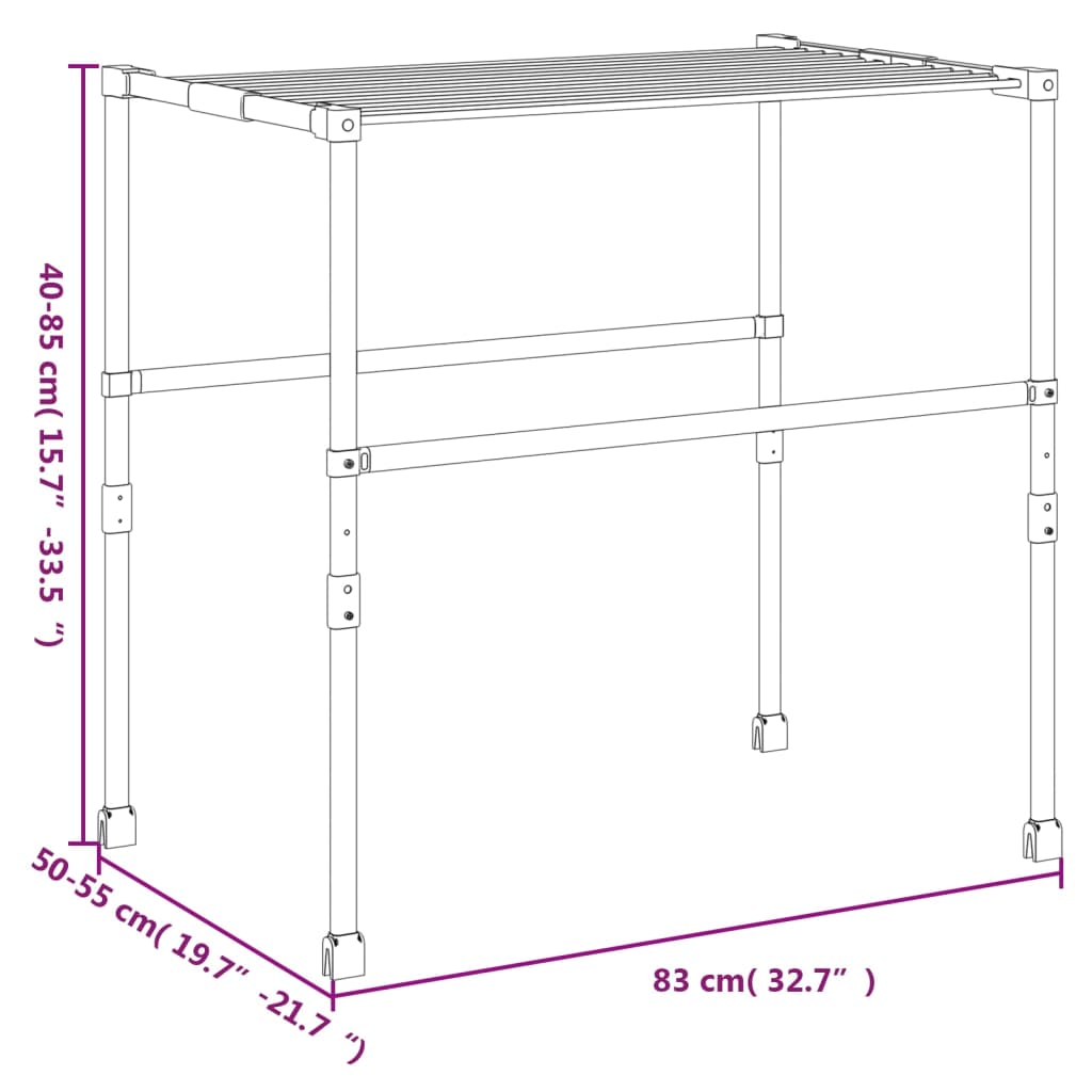 vidaXL Suszarka na pranie, 83x(50-55)x(40-85) cm, aluminium