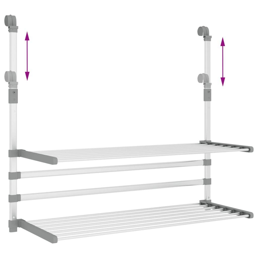 vidaXL Suszarka balkonowa na pranie, 89x25x(60-95) cm, aluminium