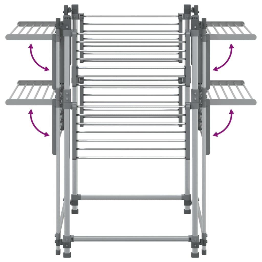 vidaXL Suszarka na pranie, 107x107x120 cm, aluminium