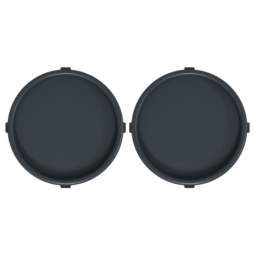 vidaXL Podstawki pod donicę, z kółkami, 2 szt., szare, 34 cm, 35 kg