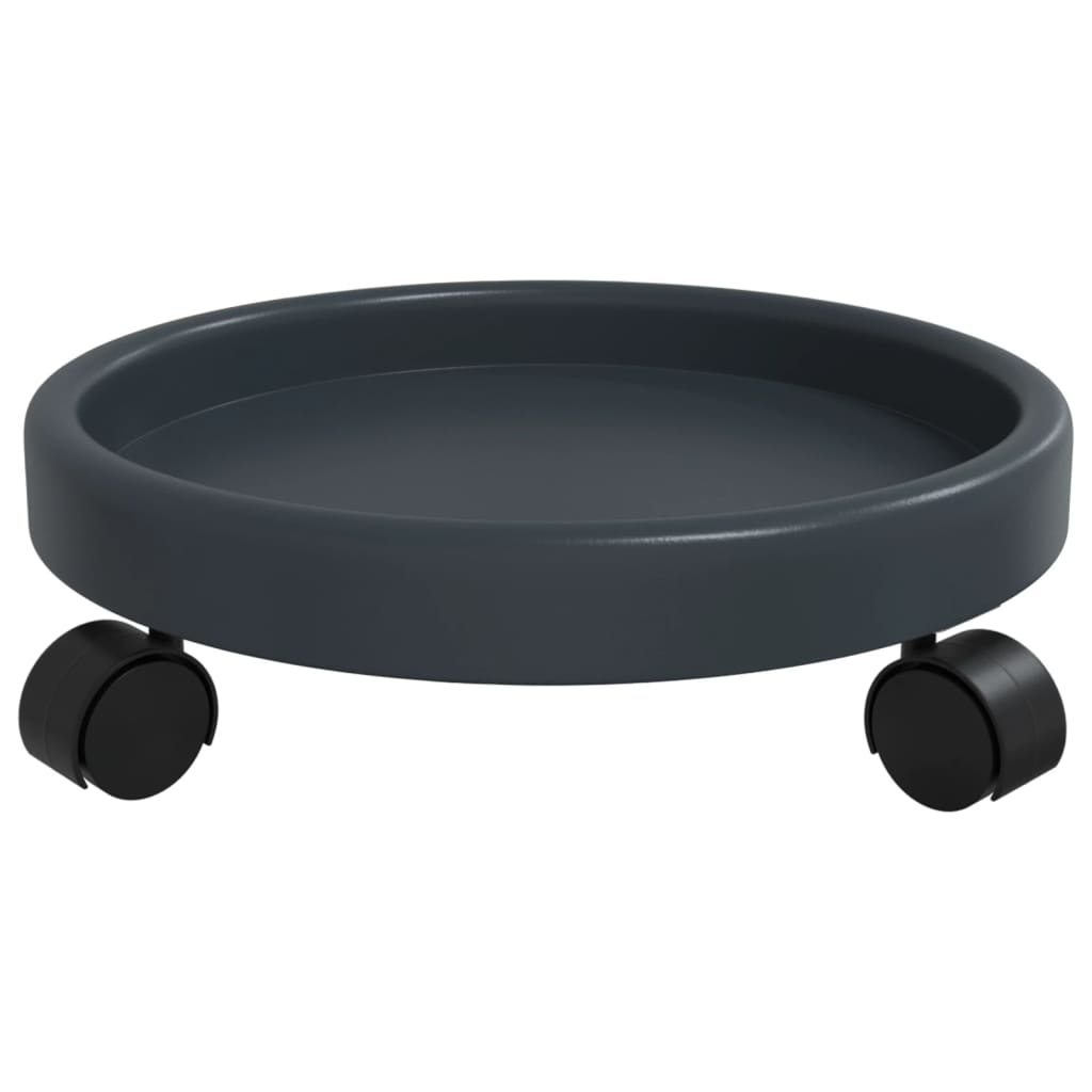 vidaXL Podstawki pod donicę, z kółkami, 2 szt., szare, 34 cm, 35 kg